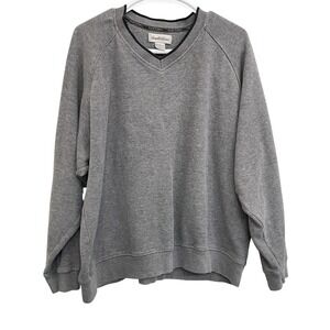 Arnold Palmer Sweatshirt Men's Large Gray Palmer Golf V-Neck‎ Cotton Pullover